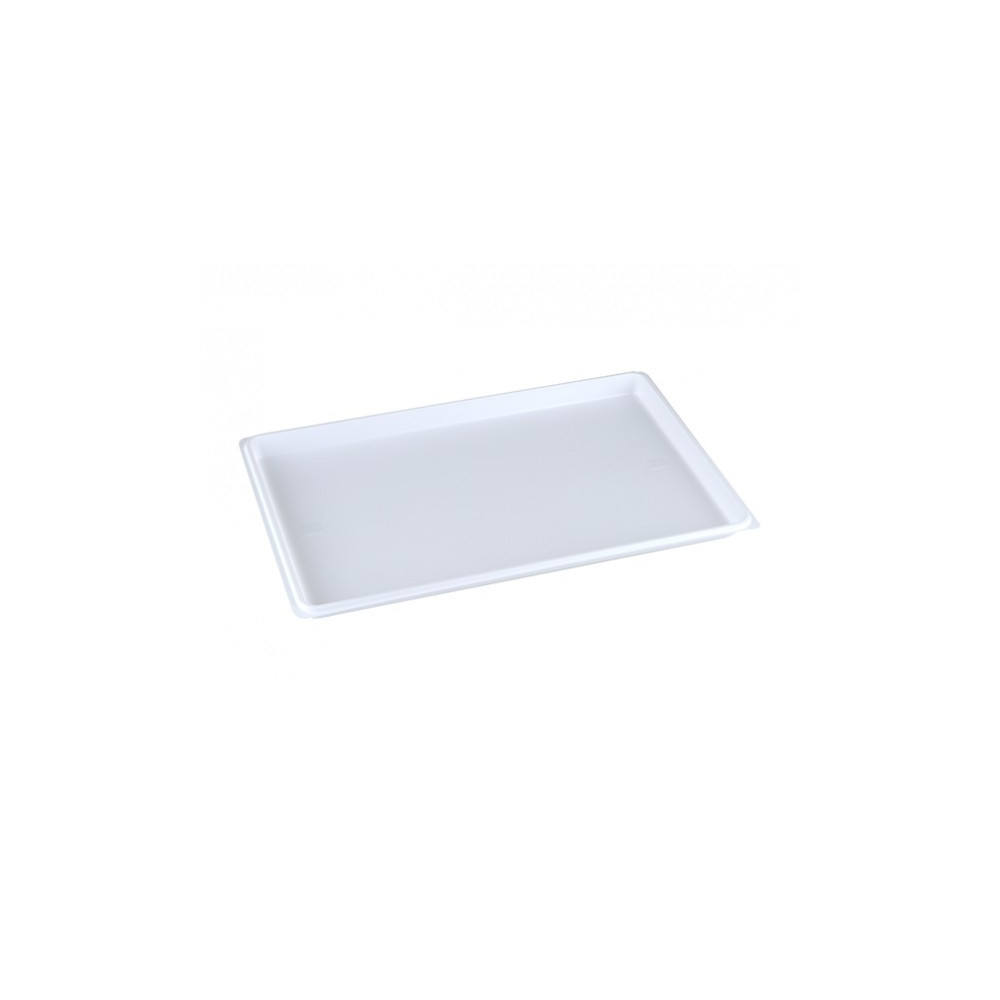 Plateau plastique blanc à usage unique nu - 28 x 18 cm -Carton de 400