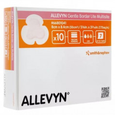 Allevyn Gentle border Lite Multisite pansements 8x8,4cm - Boîte de 10