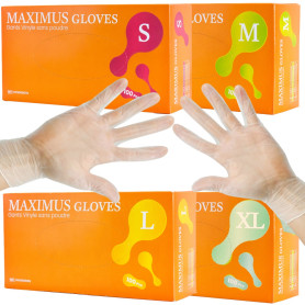 Gant vinyle non poudré non stérile - MAXIMUS GLOVES