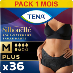 TENA Silhouette Plus Taille Haute - Sous-Vêtements Absorbants Jetables Femme