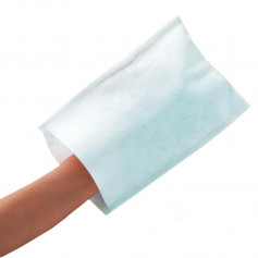 Gant de toilette jetable molletonnés non tissés 80 GR/m² - Carton de 1000